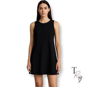Zara NWT Minimalist Mini Sleeveless Shift Little Black Dress Size Small